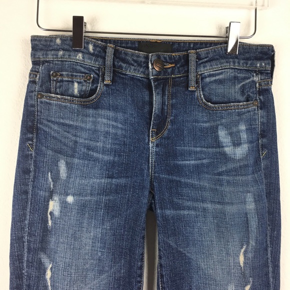 Vince Casey Cuffed Distressed Straight Jeans - Picture 2 of 6